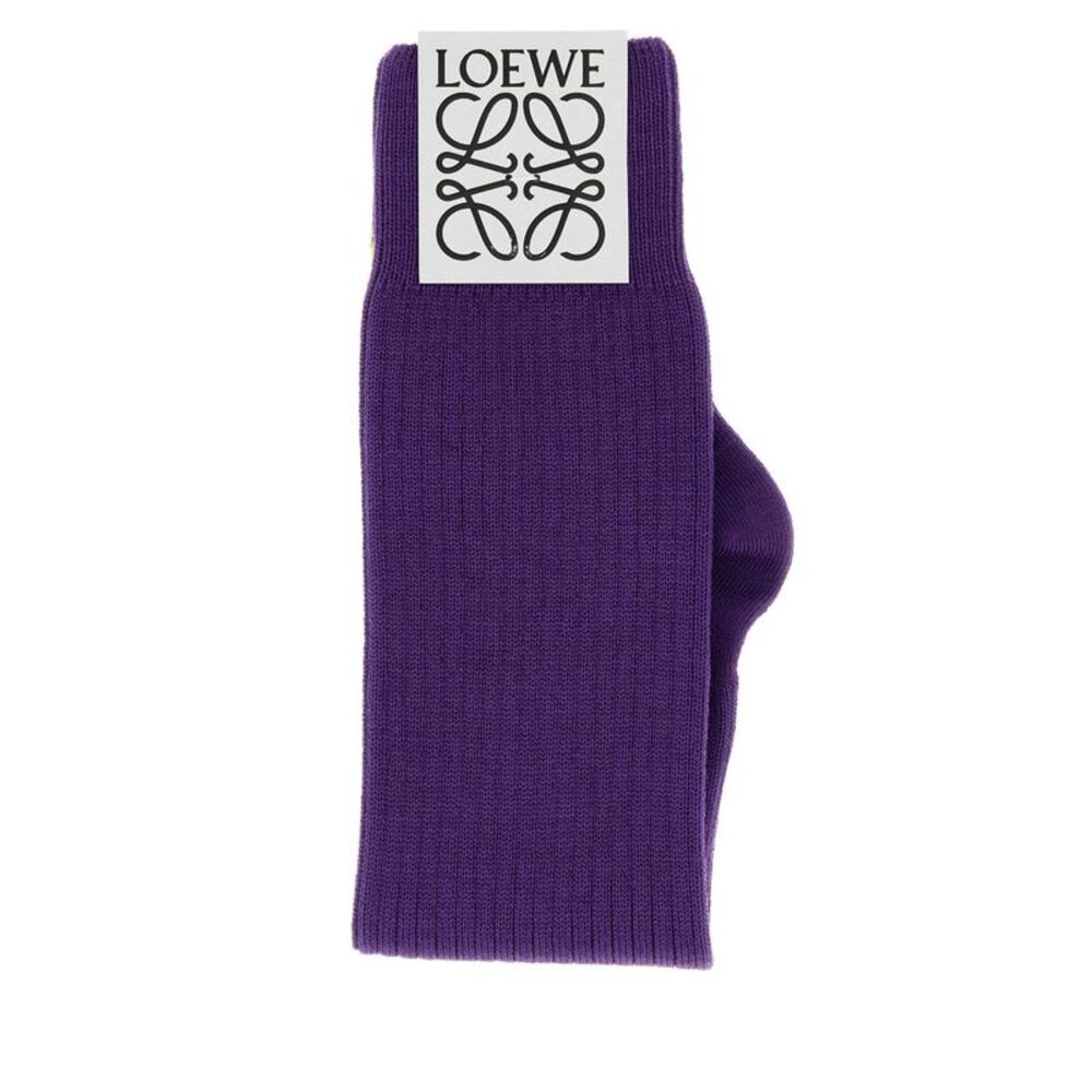 Loewe Women Purple Stretch Wool Blend Socks